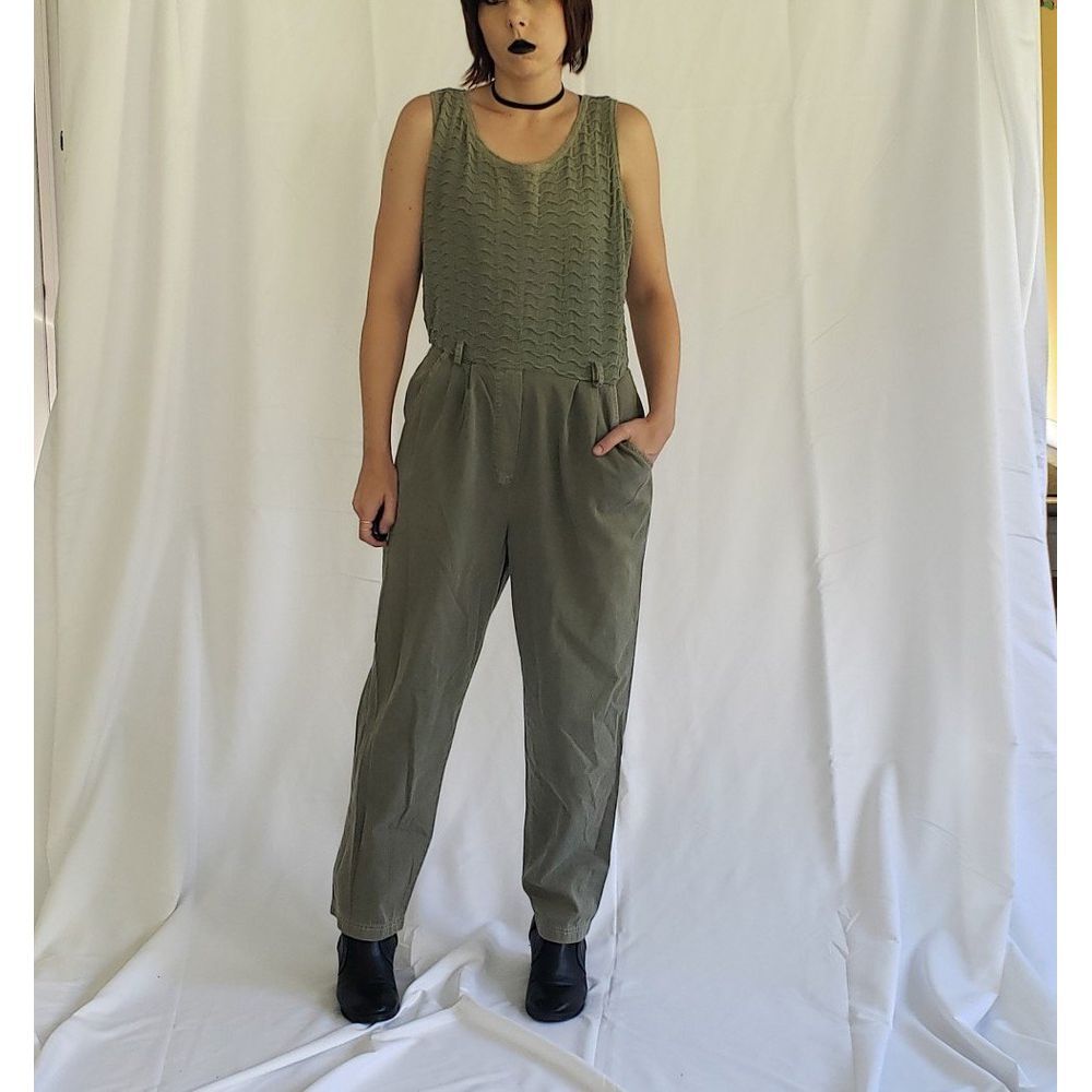 90s Sage Green Jumpsuit